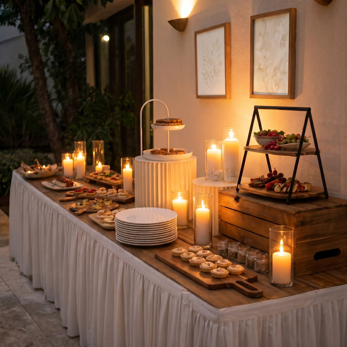 Candlelit Grazing Table Tablescape