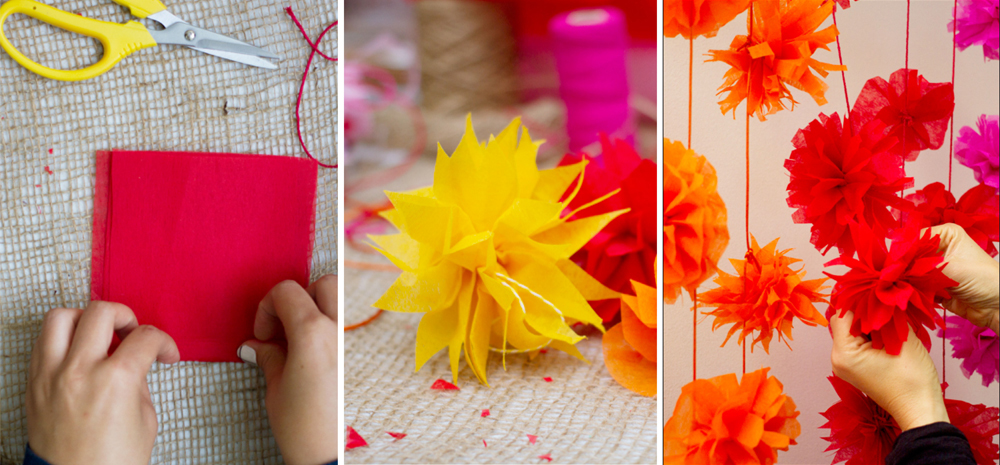 Paper Flower Craft Project: Floral Garland