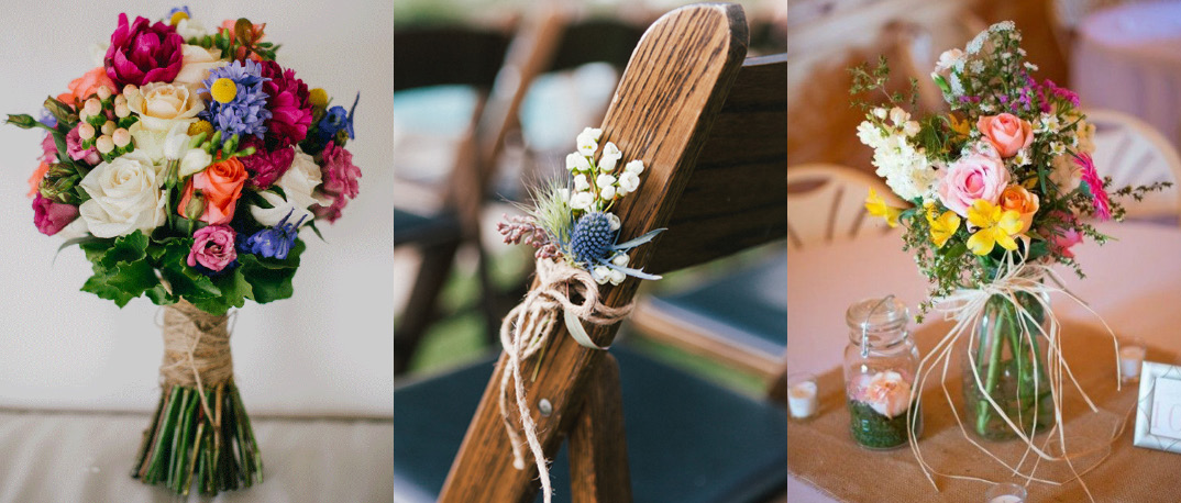 5 Ways To Decorate With Raffia and Twine for Rustic Weddings