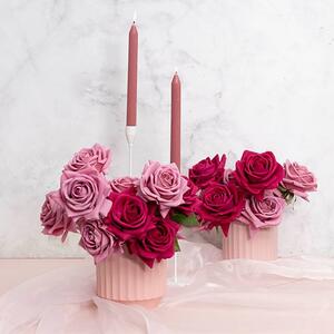 The Ceramic Cylinder Sandra Pot in Matte Peach Skin brings a quiet kind of romance to any space. Its soft peach tone and fluted, ribbed texture catch the light gently, drawing the eye upward to whatever it holds — a simple orchid, a handful of fresh blooms, or a leafy green plant.

There’s an understated elegance to its shape. Classically influenced, yet modern in finish, it pairs naturally with both structured floral designs and loose, organic arrangements. It doesn’t compete for attention — it enhances it.

Whether used for a thoughtful gift or a styled interior moment, the Sandra Pot adds warmth, softness, and a sense of intention. A piece chosen not just to hold flowers, but to elevate them.

Measures 12cm x 12cm. Sold individually
.
.
.
#Kochandco #Kochinspo #Homedecor #Homeware #vase