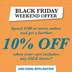 🎉 𝐁𝐋𝐀𝐂𝐊 𝐅𝐑𝐈𝐃𝐀𝐘 𝐖𝐄𝐄𝐊𝐄𝐍𝐃 𝐎𝐅𝐅𝐄𝐑 🎉
Online only — from now until 𝟏𝟏:𝟓𝟗𝐏𝐌 𝐀𝐄𝐒𝐓 𝐒𝐮𝐧𝐝𝐚𝐲 𝟏𝟔𝐭𝐡!

Get a 𝐟𝐮𝐫𝐭𝐡𝐞𝐫 𝟏𝟎% 𝐎𝐅𝐅 𝐨𝐧𝐥𝐢𝐧𝐞 𝐰𝐡𝐞𝐧 𝐲𝐨𝐮 𝐬𝐩𝐞𝐧𝐝 $𝟏𝟎𝟎 on our Black Friday sale items with code 𝐁𝐅𝐏𝐋𝐀𝐍𝐓𝐒𝟏𝟎!

Shop online and save before the weekend’s over via the link in our bio!
.
.
.
#KochandCo #Koch #BlackFridayWeekend #SaleOnSale #ChristmasDeals #FloristSupplies #EventStyling #HamperMaking #GiftPackaging #AussieFlorists #ShopAndSave