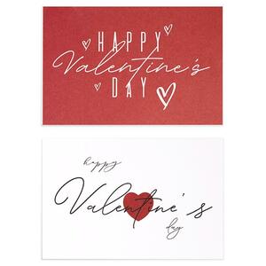 Add a personal touch this Valentine’s Day with this Classic Greeting Card & Envelope set. 

Featuring two timeless designs printed on white cardstock, one card displays a white “Happy Valentine’s Day” message on a red background, while the other features a black sentiment on white. 

Both designs leave plenty of space on the back for your own heartfelt message.

Perfect for romantic bouquets, hampers, and gifts, this pre-packed set includes 50 cards (25 of each design) plus 50 white envelopes for a polished and private finish.

ITEM: CA43.027
.
.
#Kochandco #Kochinspo #ValentinesDay
#ValentinesCard #GiftWithLove