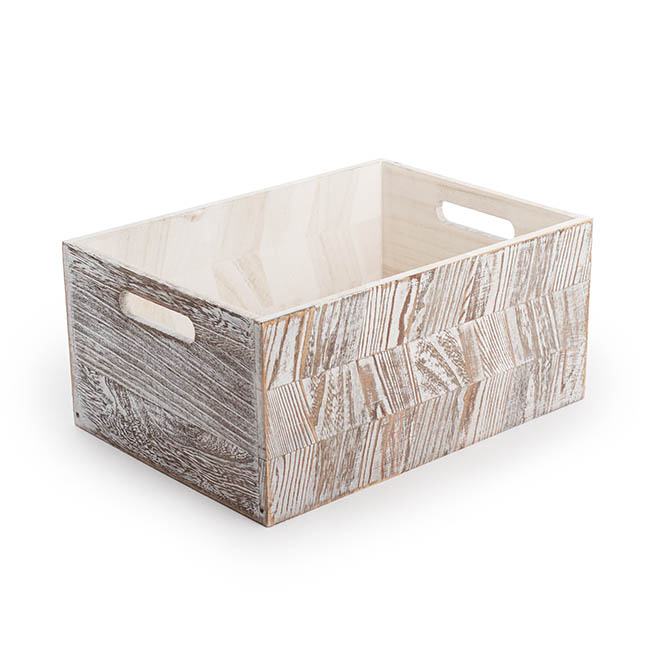 Wooden Crate Box Norwich Set of 2 Natural (40x30x18cmH)