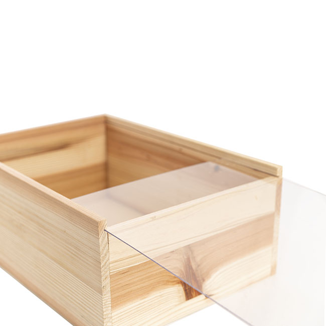 Wooden Box with Sliding Lid (35x25x14cmH)