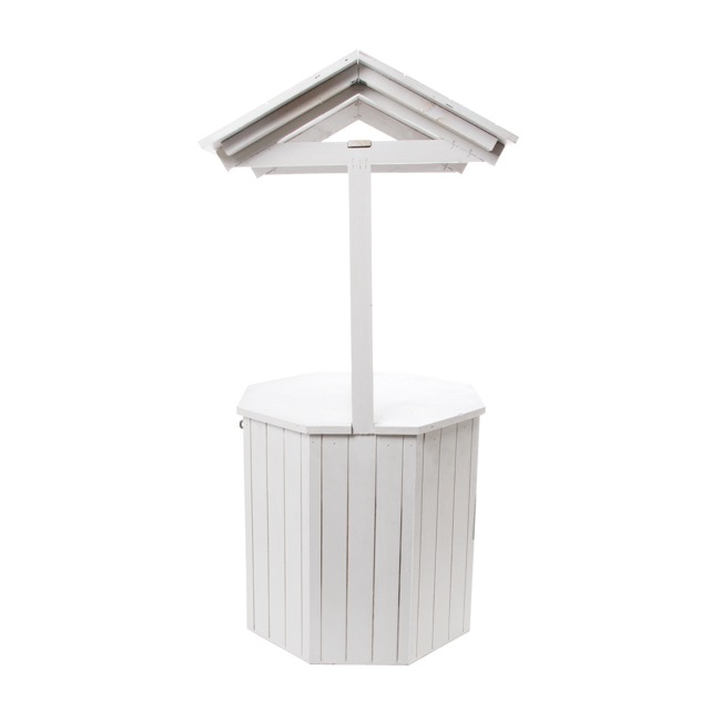 Wishing Well Wooden White 32cmBx35cmTx80cmH