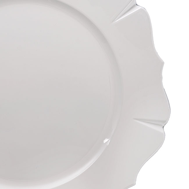 Scallop Rim Charger Plate Pack 4 White (33cmD)