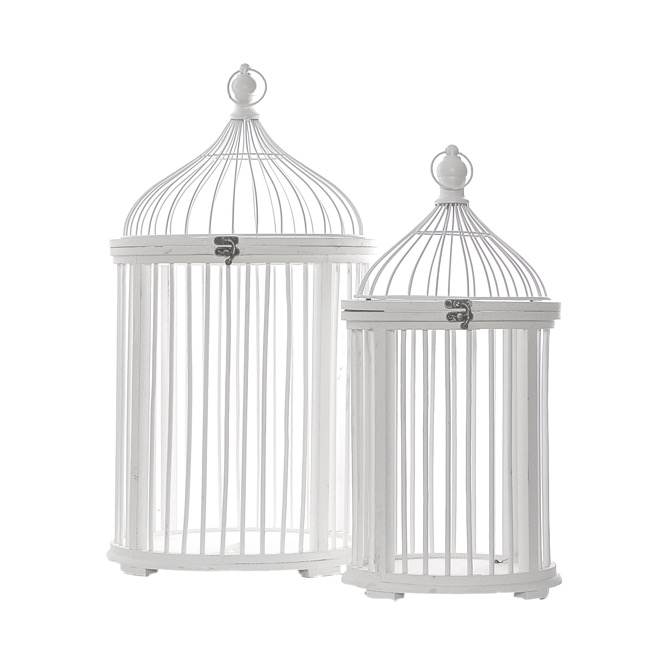 Wedding Birdcage Round Set of 2 White (32Dx59cmH)