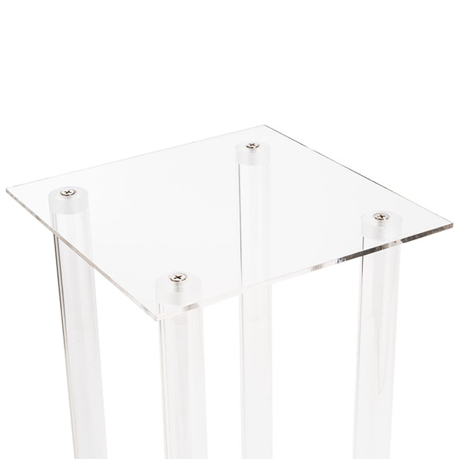 Acrylic Centrepiece Square Flower Stand Clear (30x30x90cmH)