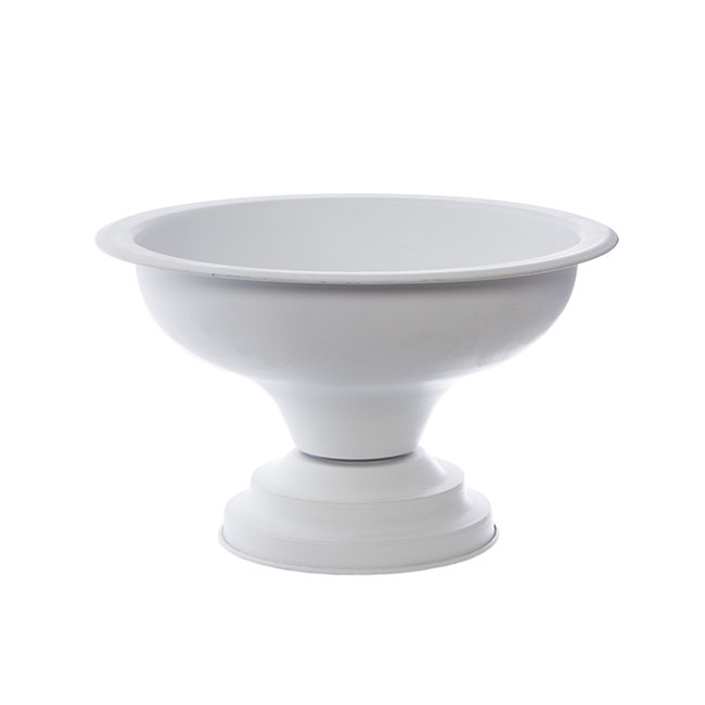 Metal Bowl Footed White (38.5x22cmH)