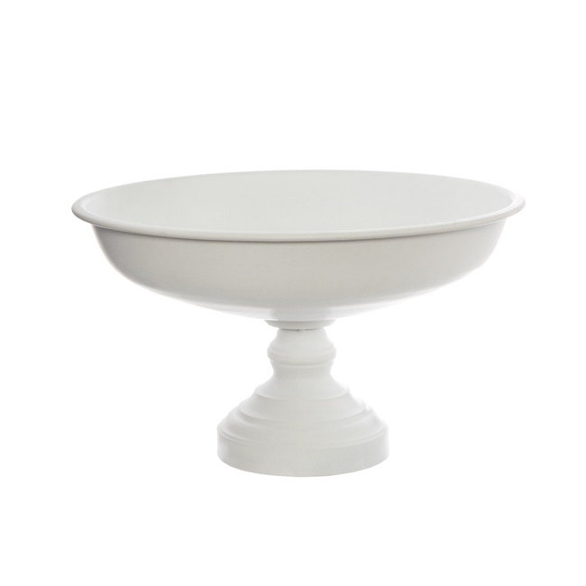 Metal Bowl Footed White (40x23.5cmH)