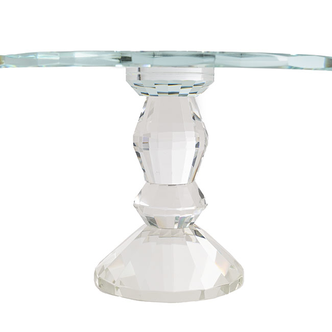 Round Glass Crystal Cake Stand Clear (25cmDx15cmH)