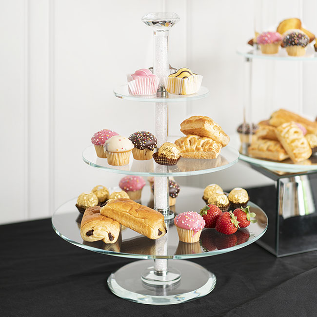 Tall 3 Tier Log Cake Stand Hire - Dress It Yourself