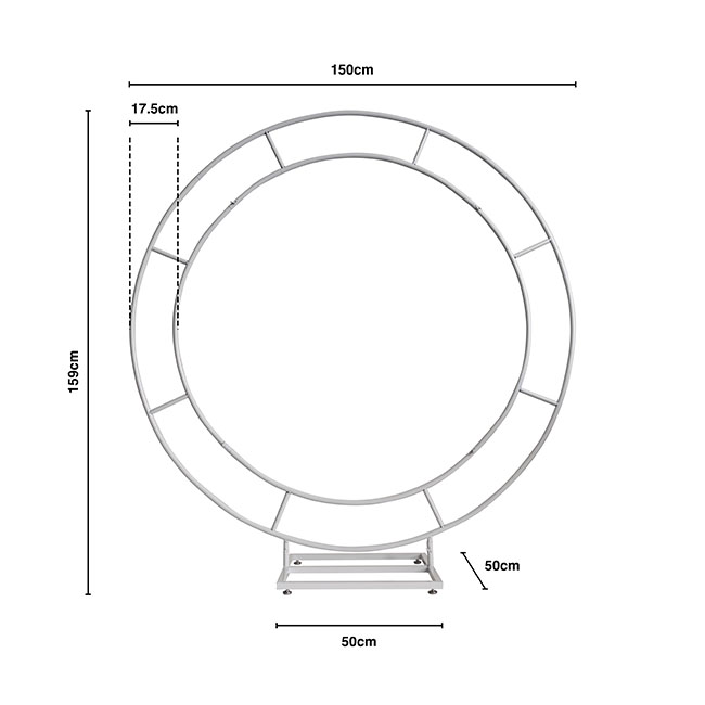 Backdrop Double Ring Circular Frame Only White (150cmD)