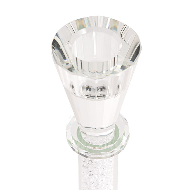 Crystal Glass Dinner Candle Holder Clear (25cmH)