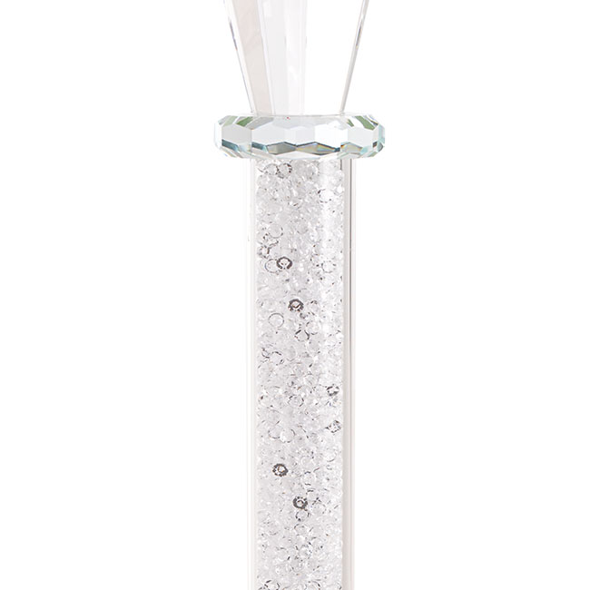 Crystal Glass Dinner Candle Holder Clear (25cmH)
