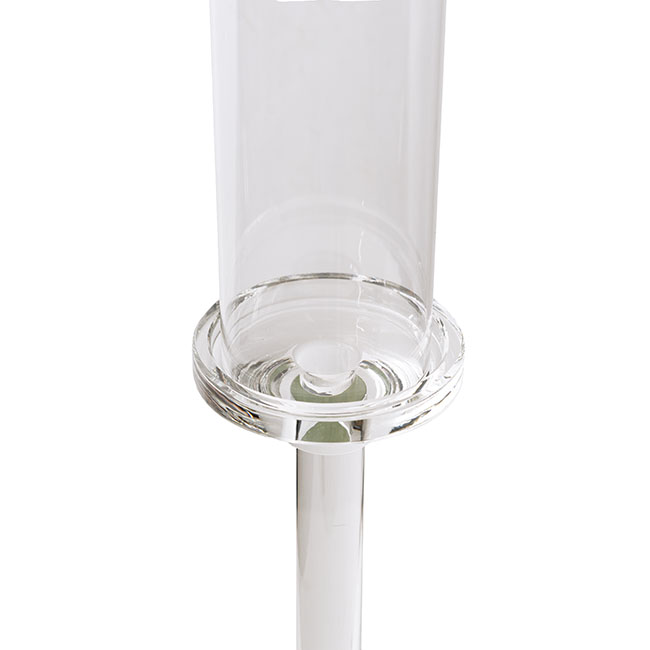 Crystal Glass Single Pillar Candle Holder Clear (100cmH)