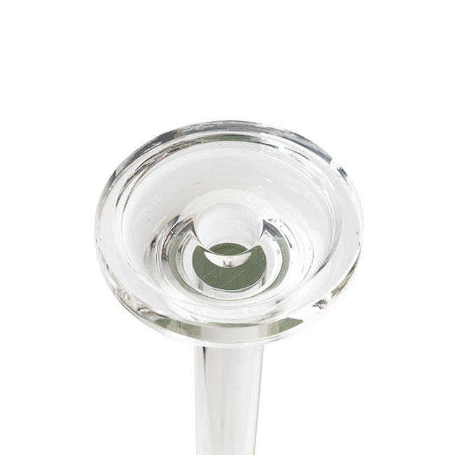 Crystal Glass Single Pillar Candle Holder Clear (100cmH)