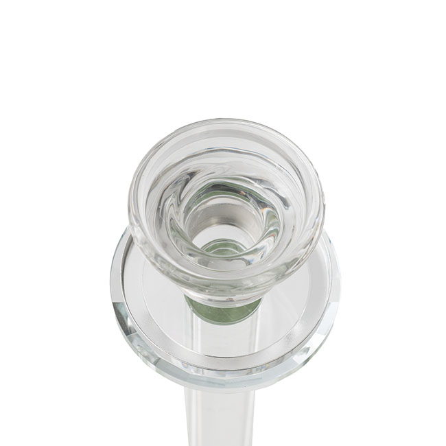 Crystal Glass 6 Head Linear Pillar Candelabra Clear (98cmH)