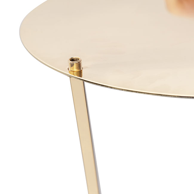 Metal Centrepiece Circular Curve Stand Gold (30cmDx90cmH)