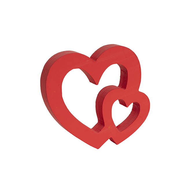 Wooden Love Heart Matte Red (18cmH)