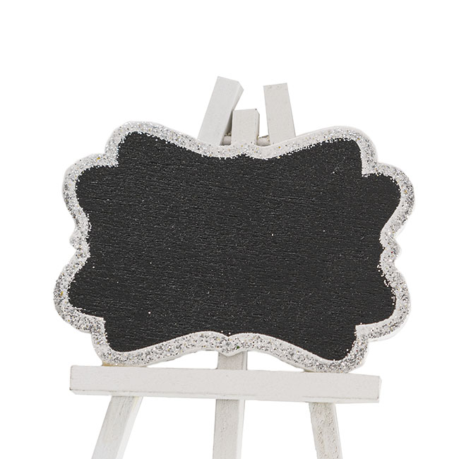 Mini Chalkboard Glitter Frame Silver Pack 6 (7x8cmH)