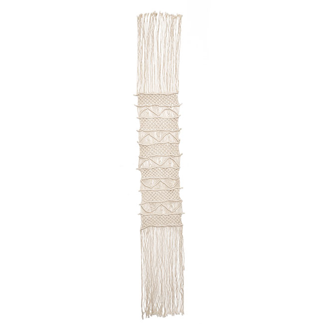 Table Runner Macrame Cotton Crochet Beige (32cmx2mL)