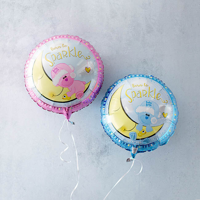 Foil Balloon 17 (42.5cm Dia) Born to Sparkle Blue