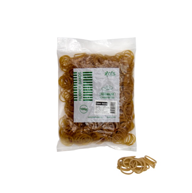 Rubber Bands Natural Bag 100g Size 10 (35mmLx1.5mmW)