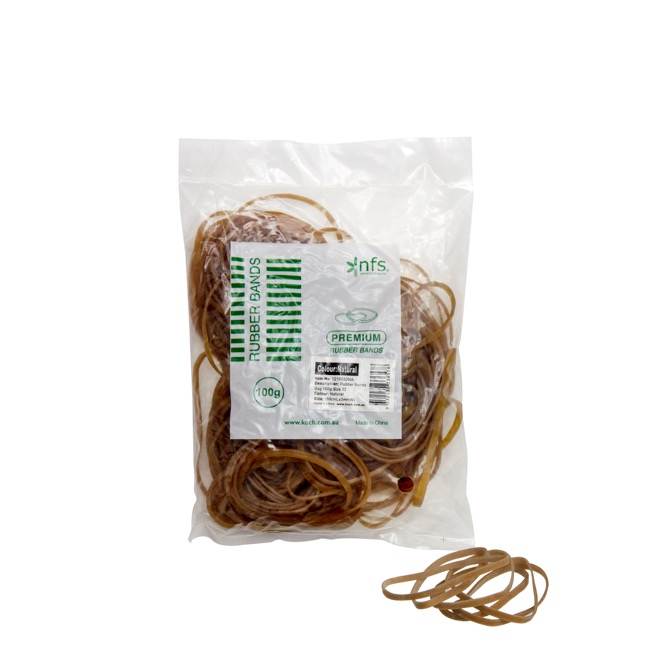 Rubber Bands Natural Bag 100g Size 32 (75mmLx3mmW)