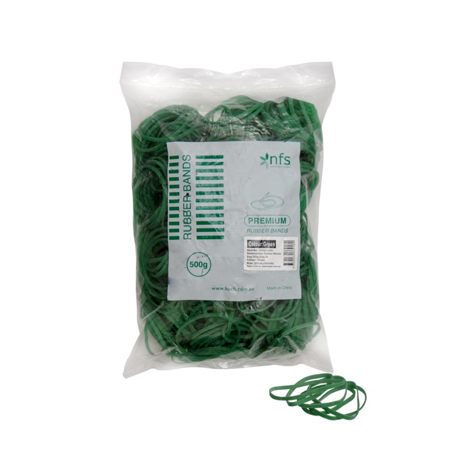 Rubber Bands Green Bag 500g Size 32 (75mmLx3mmW)