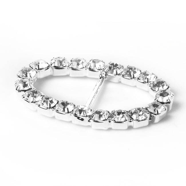 Corsage Buckle Diamante Oval Mini (20x35mm) Pack 10