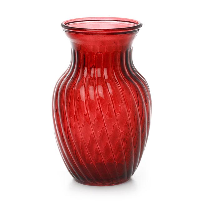 Glass Country Bella Vase Tint Red (12Dx20mH)