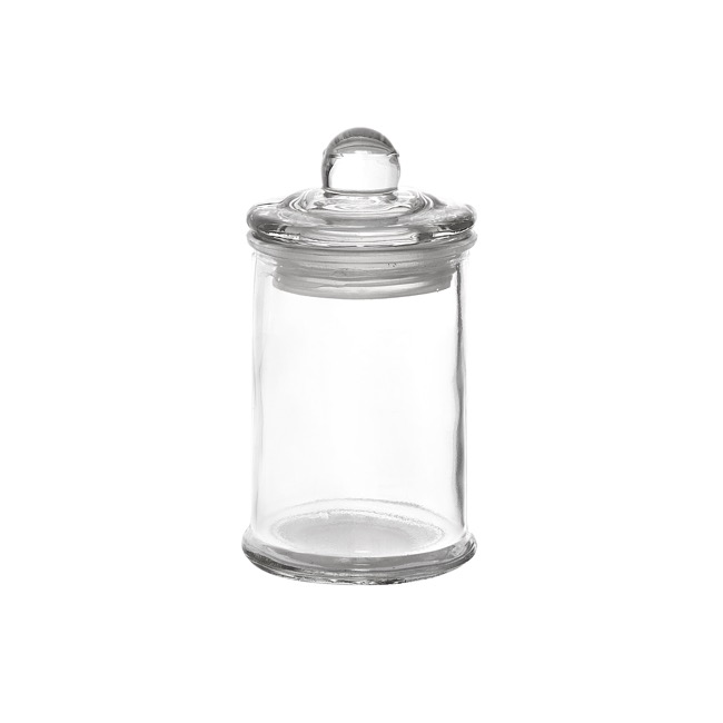 Glass Mini Metro Jar with Lid Clear (6Dx11.5cmH)