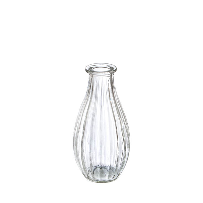 Glass Vintage Bottle Cafe Bud Vase Clear (7x14.5cmH) 220ml