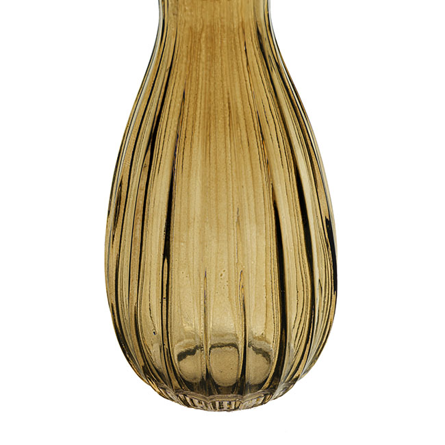 Glass Vintage Bottle Cafe Bud Vase Dk Brown (7x14.5cmH)