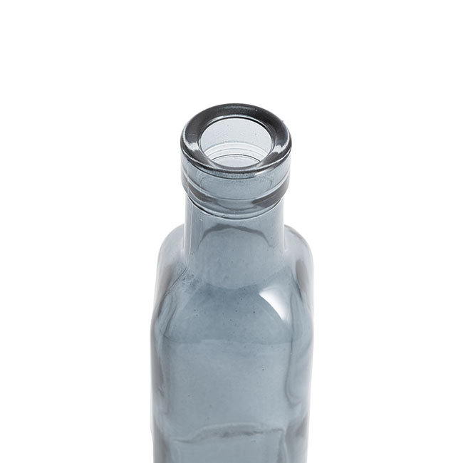 Glass Vintage Bottle Square Bud Vase French Blue (4.7x16cmH)
