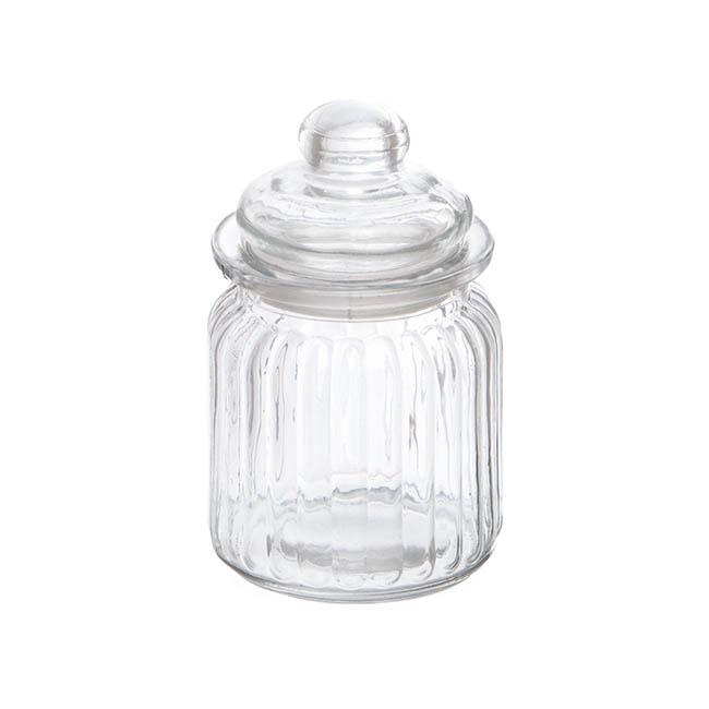 Glass Candy Jar Mini with Lid Clear (7.5x12.5cmH)