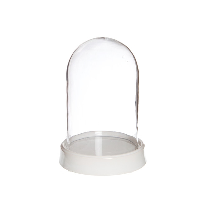 Glass Bell Terrarium Cloche Event Ceramic Base (15Dx23cmH)