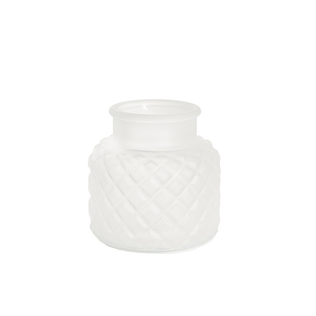 Glass Ann Bottle Small Matte White (12.3x12cmH)