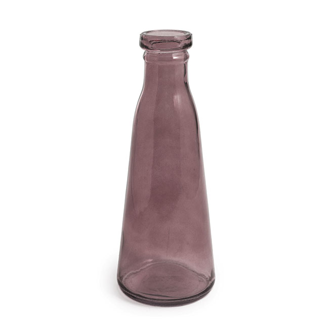 Glass Vintage Evelyn Bottle Bud Vase Brown 500ml 8.5x22.5cmH