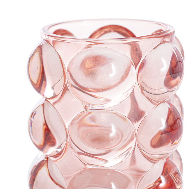 Glass Mashmallow Bud Vase Candle Holder Pink (6.6x9.6cmH)
