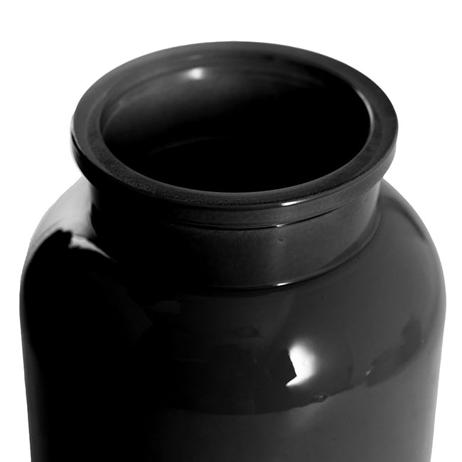 Glass Botany Bottle Glossy Black (14x16cmH)