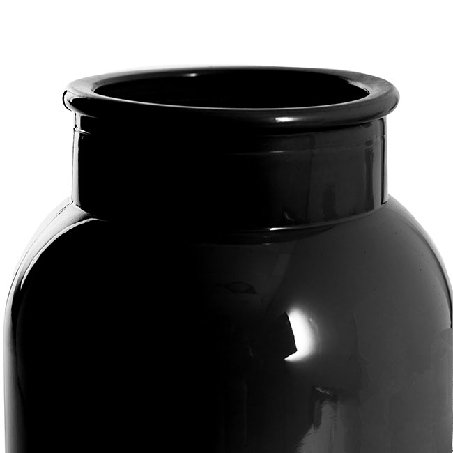 Glass Botany Bottle Large Glossy Black (16x25cmH)