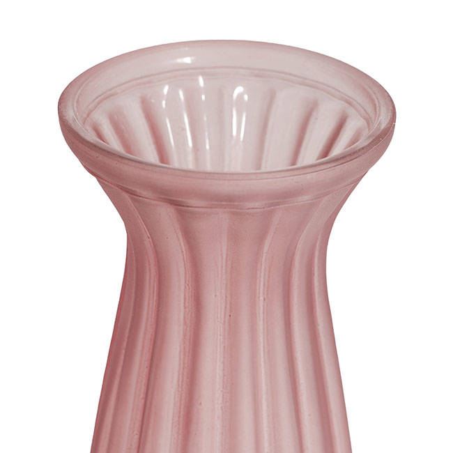 Glass Lynne Posy Vase Matte Pink (10x11x22cmH)
