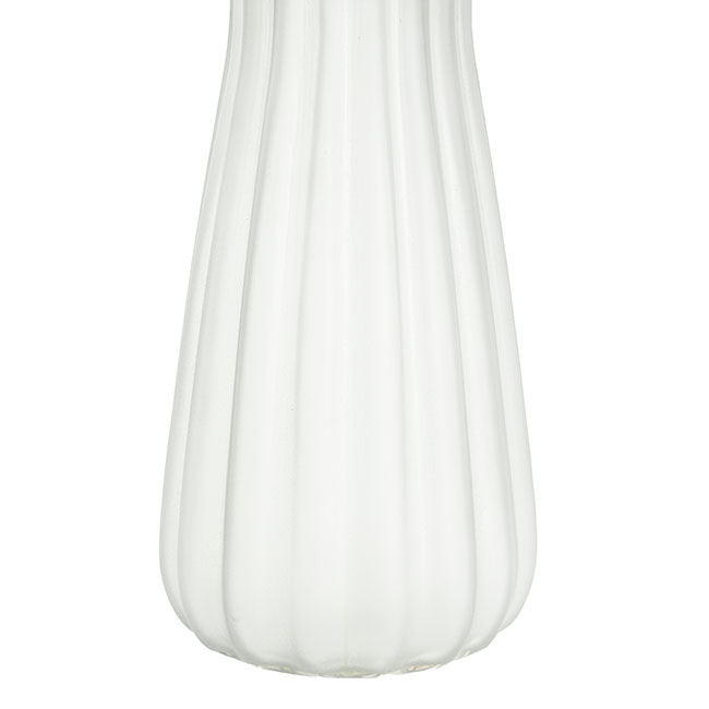 Glass Lynne Posy Vase Matte Frosted White (10x11x22cmH)