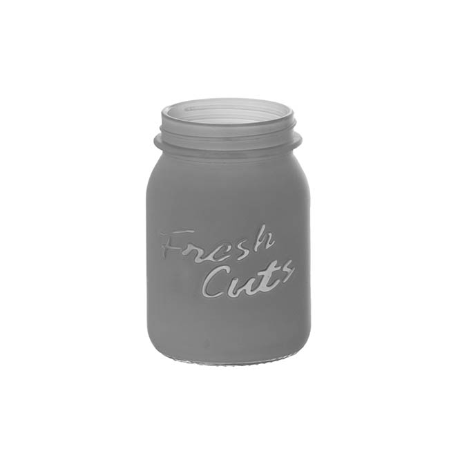 Glass Mason Jar Fresh Cuts Posy Vase Grey (9.5Dx15cmH)