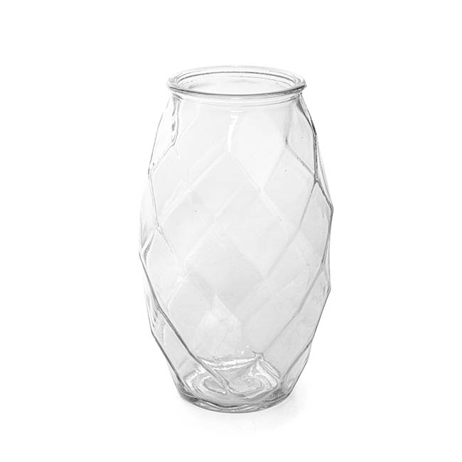 Glass Twist Lotus Vase Clear (12.5DX21.5cmH)