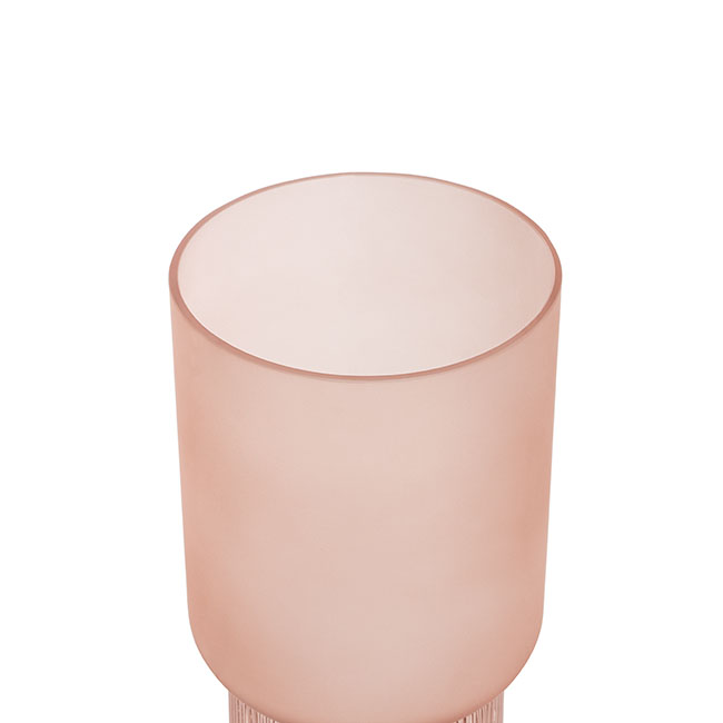 Glass Duo Simplicity Frosted Cylinder Pink (14Dx25.5cmH)