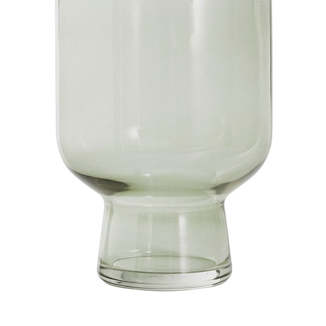 Glass Compote Vase Eucalyptus Green (15Dx20cmH)