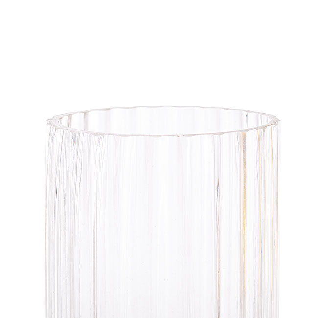 Glass Astoria Ribbed Vase Clear (12.5Dx25cmH)